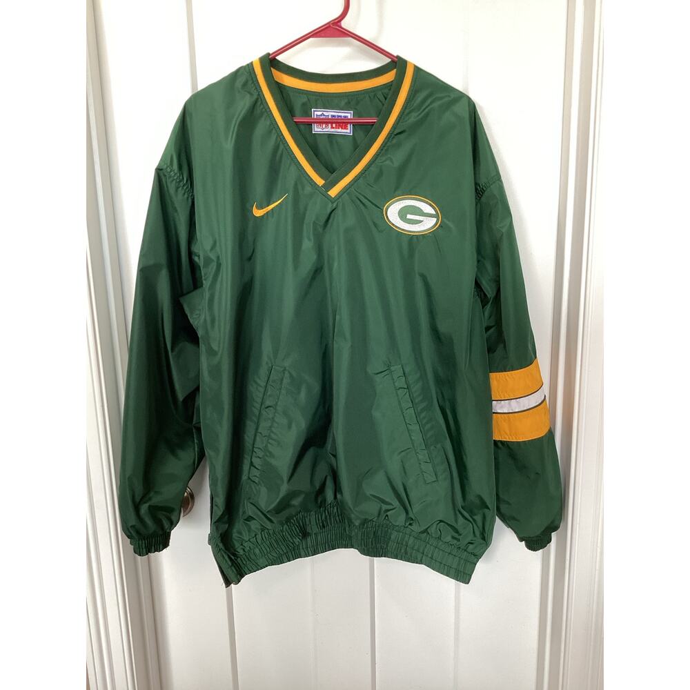 Vintage Nike Pro Line‎ NFL green Bay Packers Reversible Windbreaker Jacket